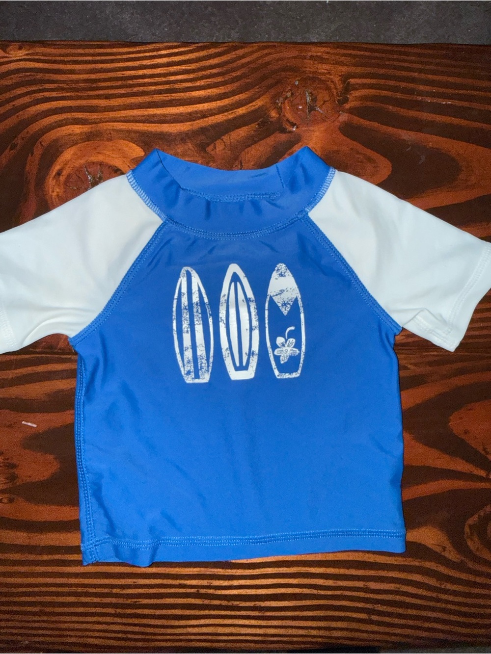 Tucker + Tate Blue and White Surfboard Rash Guard